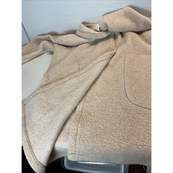 Lululemon Sincerely Sherpa Wrap Women's Med Beige Open Sweater Athleisure duster - Picture 7 of 10